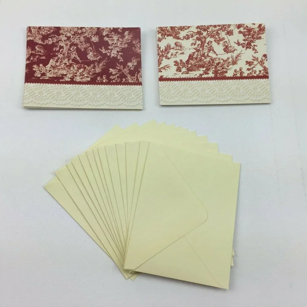 Covington Red Floral Stationary Set Journal Address Book Note Cards Envelopes